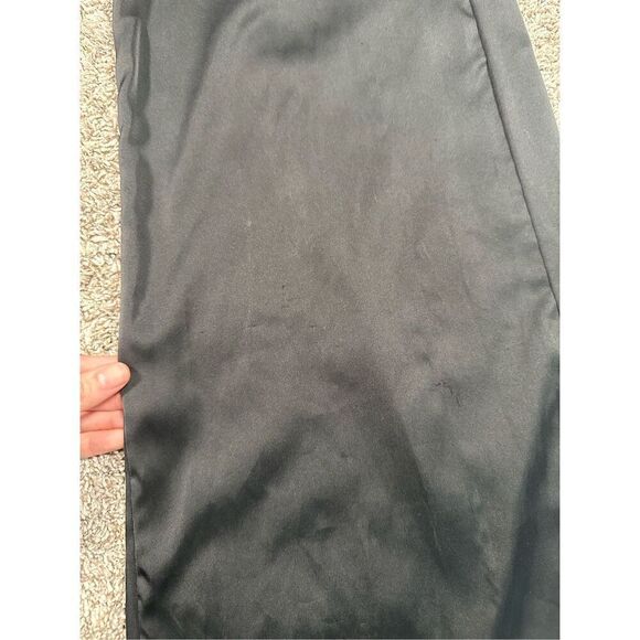 petal + pup black satin wide leg faux wrap jumpsuit silky elegant flowy size XS - Picture 10 of 14